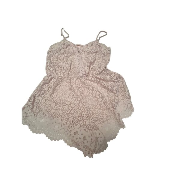Victorias Secret Lace Romper With Adjustable Straps & Floral Design In Medium Si - Picture 1 of 5
